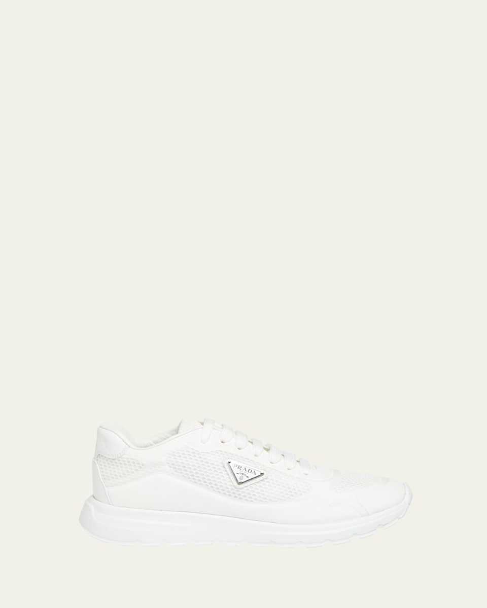 Rete Net Leather Lace-Up Sneakers